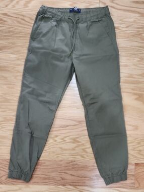 Hollister Olive Green Drawstring Jogger Pants Medium